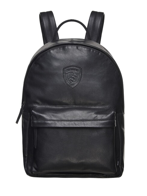 BLAUER FIRSTCLASS Leather laptop backpack BLACK - Backpacks & School and Leisure