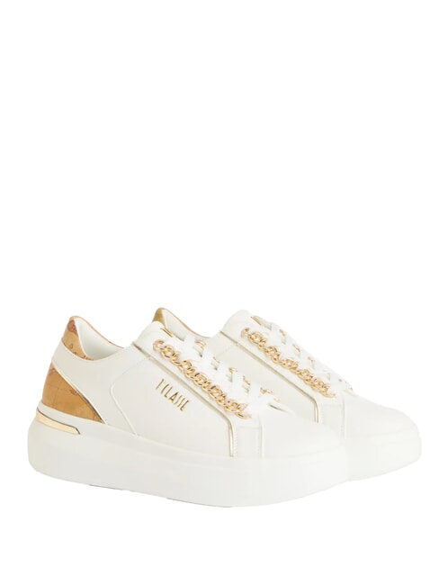 ALVIERO MARTINI PRIMA CLASSE GEO Sneakers with gold chains white - Women’s shoes