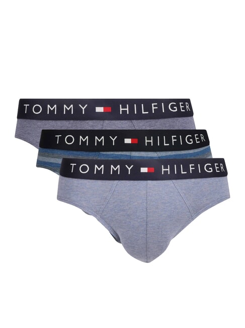 TOMMY HILFIGER TH 3 Elasticated briefs with logo stripe/blue heather - Men's briefs