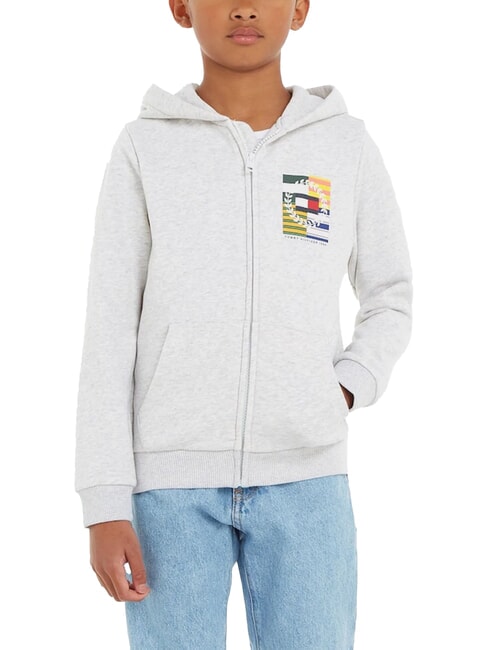 TOMMY HILFIGER TH KIDS Full zip hoodie new light gray heather - Baby Sweatshirt