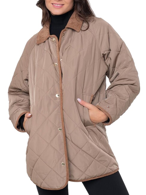 TOMMY HILFIGER TH Reversible mid-length jacket classic khaki - Women's Jackets