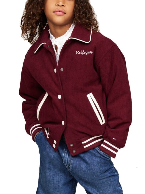 TOMMY HILFIGER TH KIDS Ribbed bomber jacket deep red - Baby Jackets