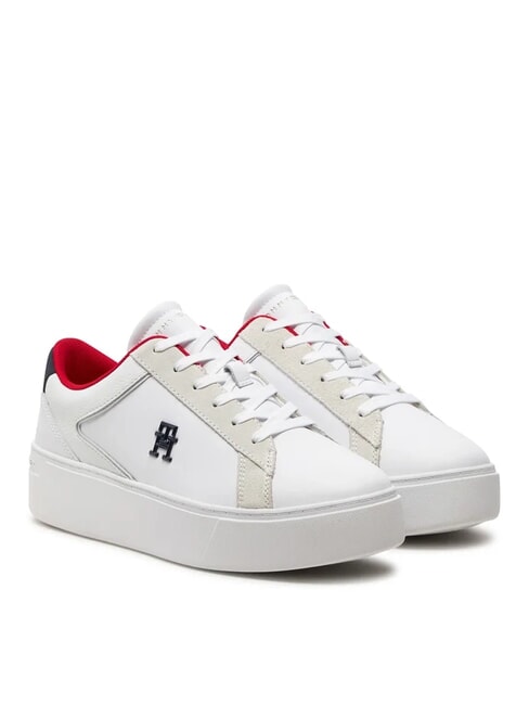 TOMMY HILFIGER TH PLATFORM COURT Leather sneakers white - Women’s shoes