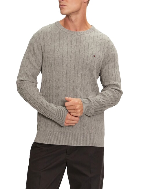 TOMMY HILFIGER TH  Crew neck sweater medium gray heather - Men's Sweaters