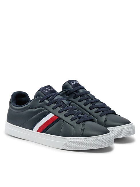 TOMMY HILFIGER ICON COURT STRIPES Leather sneakers desert sky - Men’s shoes