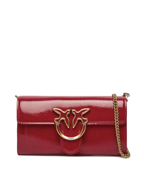 PINKO LOVE ONE Mini shiny shoulder bag red-antique gold - Women’s Bags