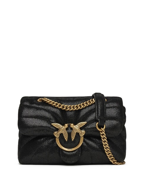PINKO LOVE PUFF MINI Laminated leather bag gold/black-antique gold - Women’s Bags