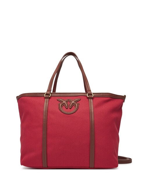 PINKO MIRANDA Shopping Bag with Shoulder Strap red/leather-antique gold - Women’s Bags