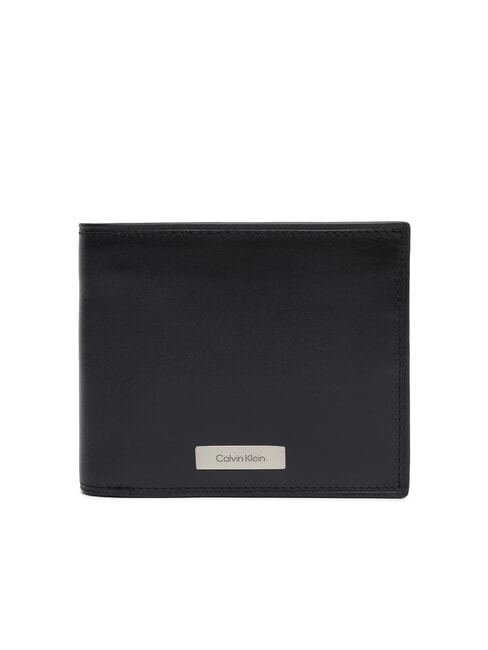 CALVIN KLEIN CK PLAQUE Leather wallet on black - Men’s Wallets