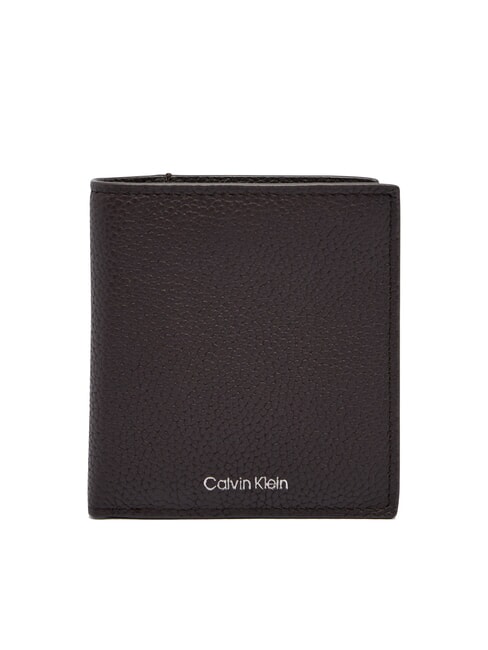 CALVIN KLEIN FOIL EMBOSS  Vertical leather wallet ck dark brown - Men’s Wallets