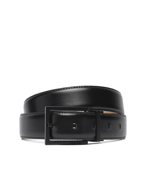 CALVIN KLEIN CLASSIC SQUARE Customizable leather belt on black - Belts
