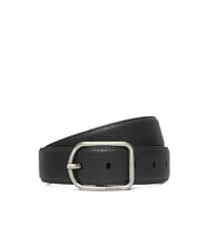 CALVIN KLEIN CLASSIC ROUND Hammered leather belt - Belts