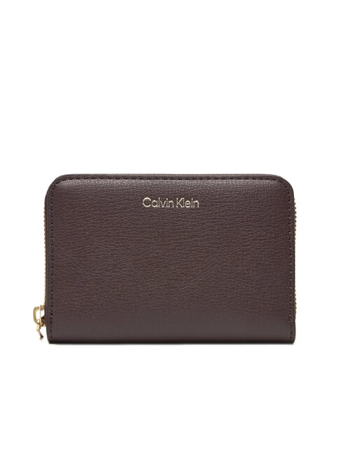 CALVIN KLEIN EMBOSSED LOGO Medium zip-around wallet fudge/espresso - Women’s Wallets