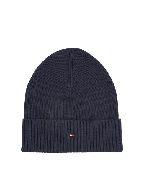 TOMMY HILFIGER TH FLAG Cotton beanie hat with cuff space blue / black - Hats