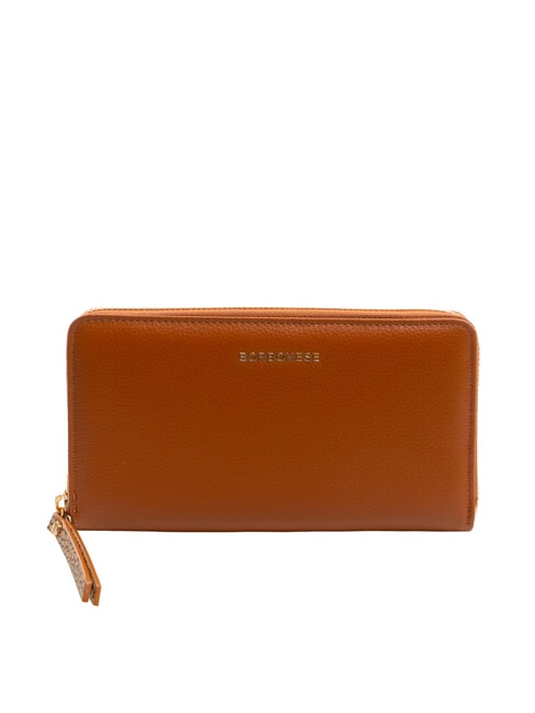 BORBONESE BIRDIE Large zip-around leather wallet brown - Women’s Wallets