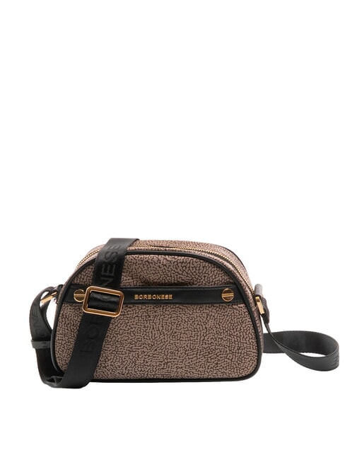BORBONESE DOWNTOWN Small shoulder bag natural op / black - Women’s Bags