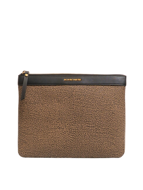 BORBONESE BRUNCH Flat clutch bag natural op / black - Women’s Bags