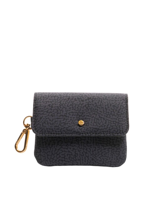 BORBONESE FLEXOS SOFT Coin purse with carabiner Black - Women’s Wallets