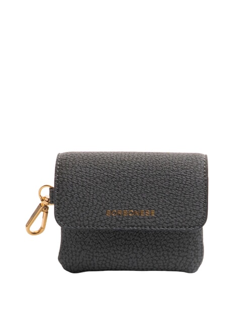 BORBONESE BRUNCH Coin purse with carabiner slate - Women’s Wallets