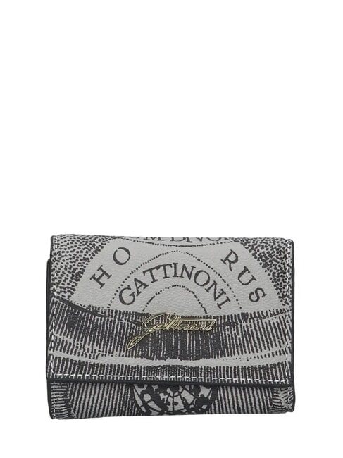 GATTINONI PLANETARIUM Small wallet with flap monochrom lt grey/black - Women’s Wallets
