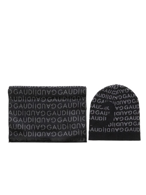 GAUDÌ EVAN Hat and scarf set black/grey - Scarves