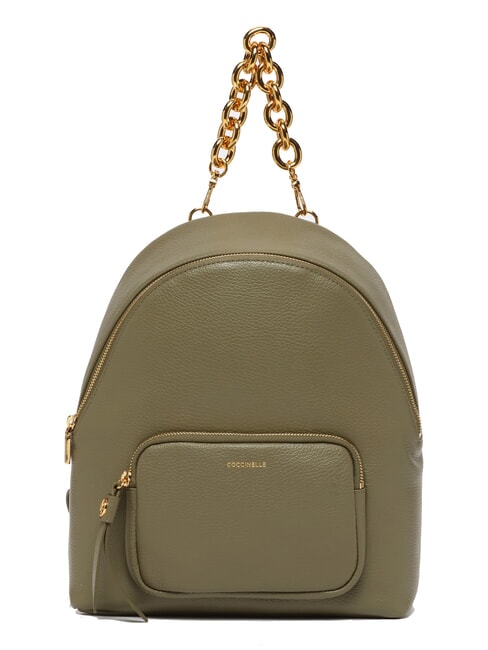 COCCINELLE FENIX Medium leather backpack laurel green - Women’s Bags
