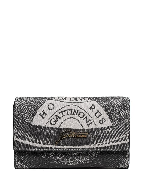 GATTINONI PLANETARIUM Medium wallet with flap monochrom lt grey/black - Women’s Wallets