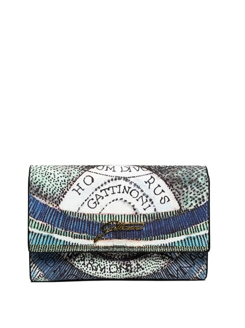 GATTINONI PLANETARIUM Medium wallet with flap aquamarine/navy - Women’s Wallets