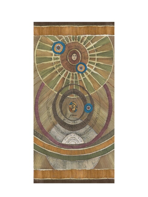 GATTINONI PLANETARIUM Silk scarf planetarium brown - Hats