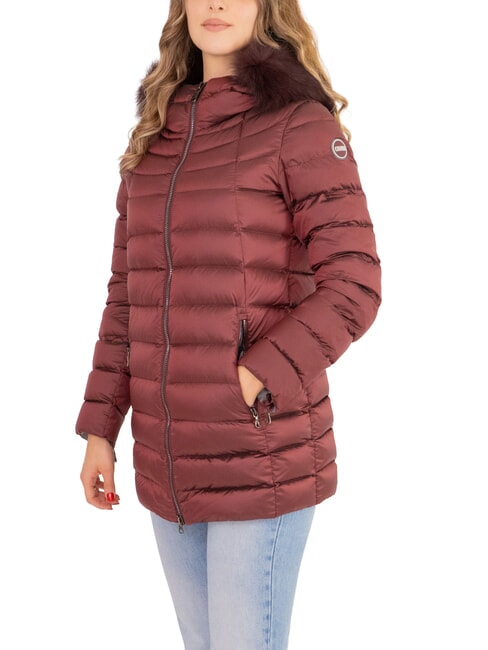 COLMAR DELUXE Women's down jacket with fur hood darkbrunette-darks - Women's down jackets