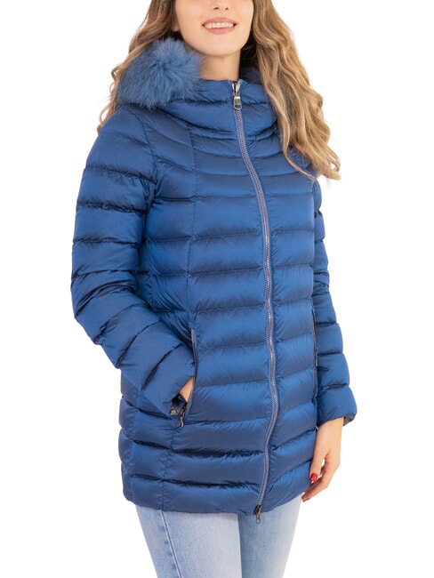 COLMAR DELUXE Women's down jacket with fur hood darkoxford-darkste - Women's down jackets