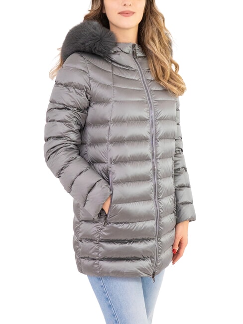 COLMAR FRIENDLY Medium-length down jacket with hood dark steel-dark steel - Women's down jackets