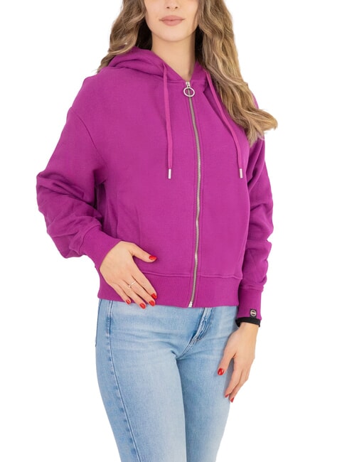 COLMAR STUNNING Full zip sweatshirt with hood and pleats pop star - Women's Sweatshirts
