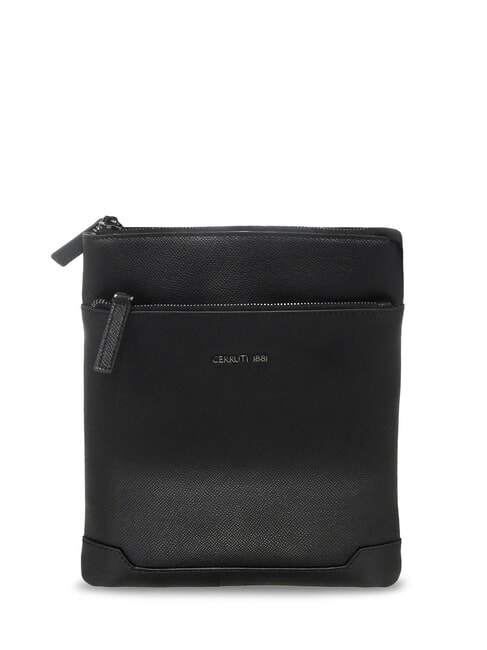 CERRUTI JAKE Flat leather bag black - Over-the-shoulder Bags for Men