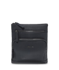 CERRUTI MADDOX Flat multi-pocket leather bag blue - Over-the-shoulder Bags for Men - 1