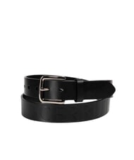 CERRUTI LOGO EMBOSSED Shortenable leather belt - Belts