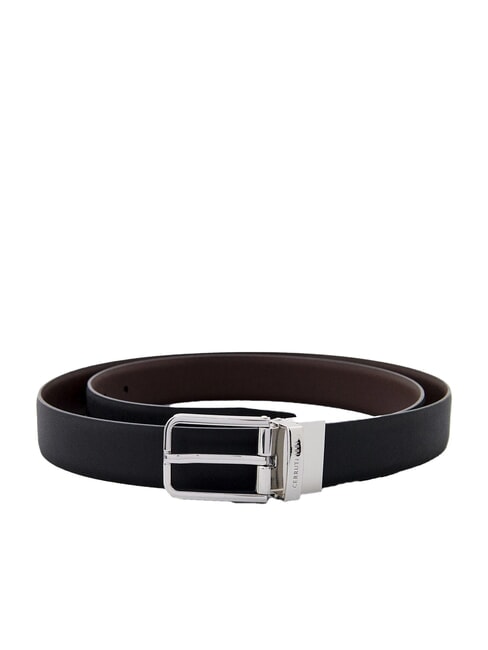 CERRUTI DOUBLE Reversible and shortenable leather belt black/dark brown - Belts
