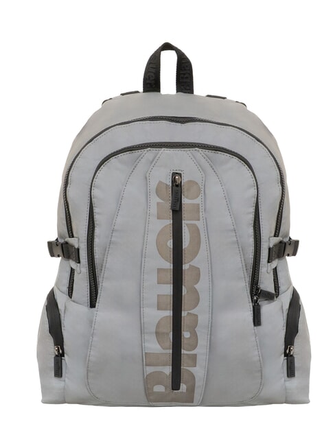 BLAUER SPLASH Glossy logo backpack, 15.6" laptop holder silver - Laptop backpacks