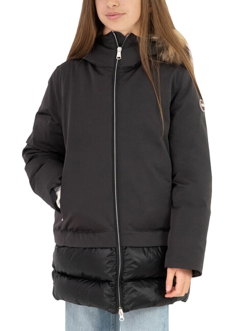 COLMAR PURENESS Bi-material down jacket with hood black - Baby Jackets