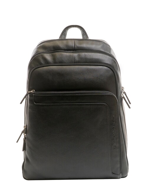 PIQUADRO X1 15.6" leather laptop backpack Black - Laptop backpacks