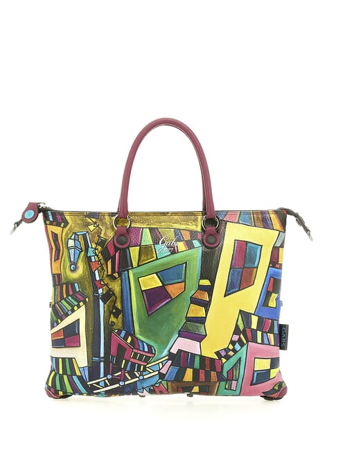 GABS G3 PLUS MEDIUM MULTICOLOR Transformable flat shopping bag geometric mural - Women’s Bags