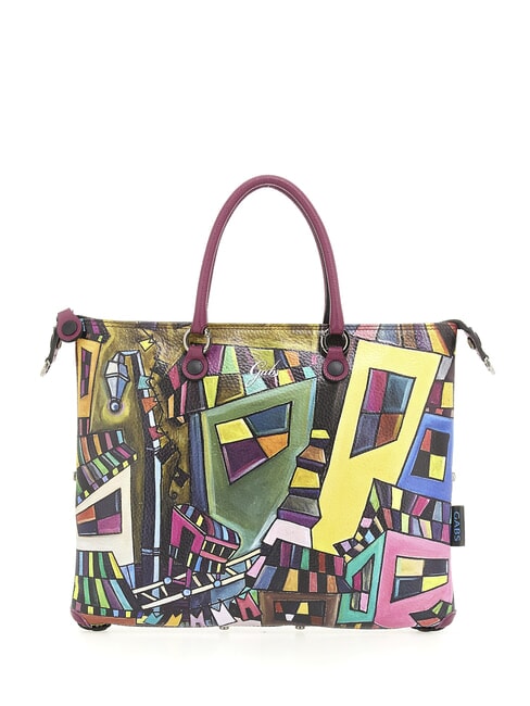 GABS G3 PLUS LARGE MULTICOLOR Transformable flat shopping bag geometric mural - Women’s Bags
