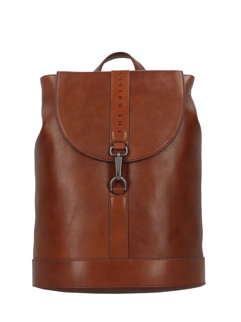 THE BRIDGE GIACOMO 13" laptop backpack, in leather Brown / Ruthenium - Laptop backpacks