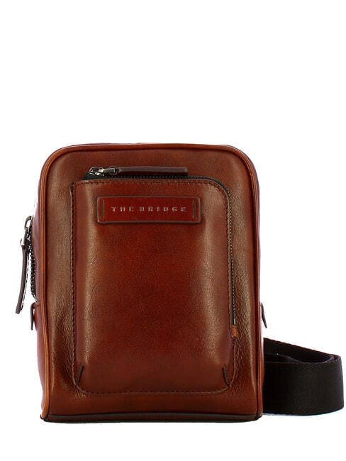 THE BRIDGE FILIPPO Leather bag Brown / Ruthenium - Over-the-shoulder Bags for Men