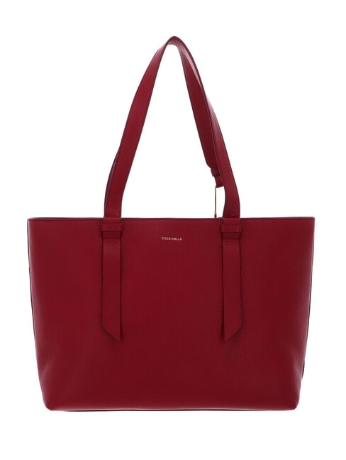 COCCINELLE MALORY  Shoulder shopper, in leather sangria - Women’s Bags