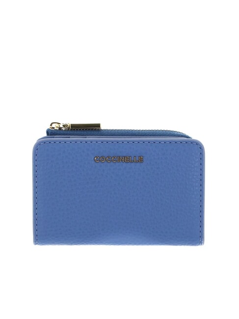 COCCINELLE METALLIC SOFT Leather card holder blue - Women’s Wallets