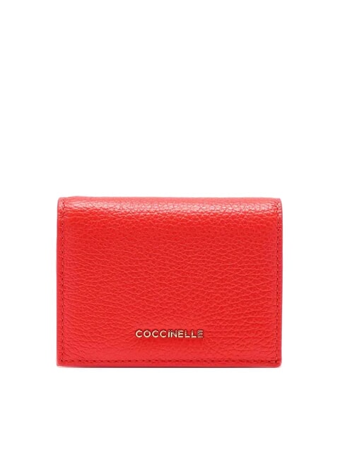 COCCINELLE METALLIC SOFT Small leather wallet gazpacho - Women’s Wallets