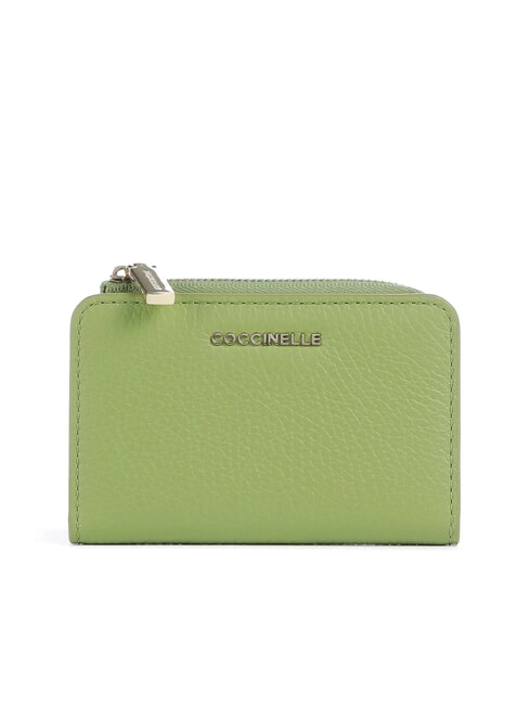 COCCINELLE METALLIC SOFT Leather card holder guacamole - Women’s Wallets