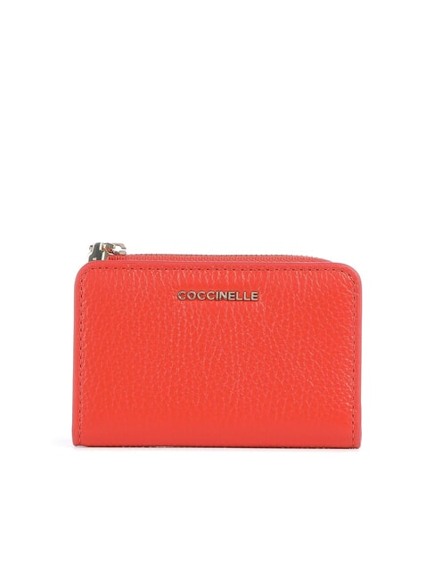 COCCINELLE METALLIC SOFT Leather card holder gazpacho - Women’s Wallets