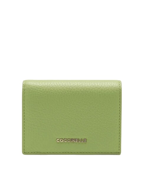 COCCINELLE METALLIC SOFT Small leather wallet guacamole - Women’s Wallets